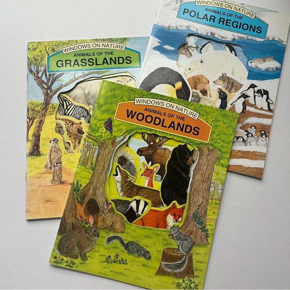 Vintage Windows on Nature Animal Books Set of 3